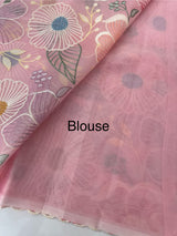 Viscose organza saree with thread work - MSH296 PastelPeachPink