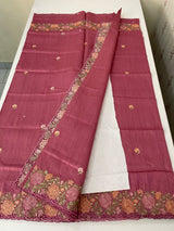 Blended tussar saree with cutwork border- MSHK695