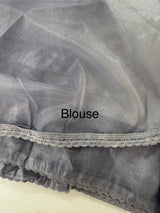Glass tissue organza saree with embroidery MSF121 GreyishBlue(2)