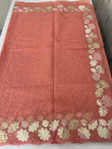 Soft Organza saree with thread work and tissue applique borders - MCW605