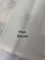 Viscose Organza saree with thread work -MSH230 White