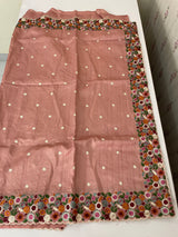 Blended tussar saree with embriodery - MSH6790 DuskyPeach