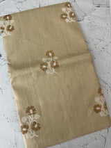 Crepe semi tussar silk saree with cross stitch embroidery-MSCS634