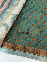 Printed Semi Kota Doria Sarees with blouse - MKD561 (1)