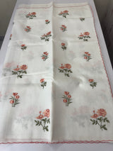 Netkota saree with embroidery MSH201 - White to Peach
