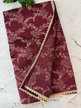 Blended tussar silk saree with embroidery- MSH158 Maroon