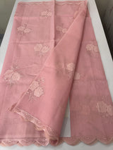 Kota Moonga checks Applique work saree MSH278 Pink