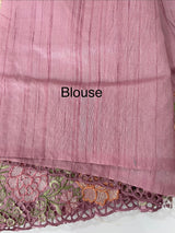 Blended tussar saree with cutwork border- MSHK695