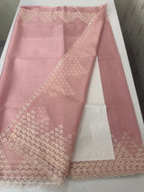 Soft Organza saree with embroidery and sequins borders - MCK286 BabyPink