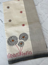 Blended tussar silk saree with embroidery- MSH490