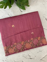 Blended tussar saree with cutwork border- MSHK695