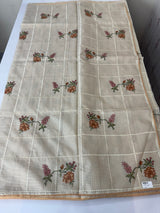 Pure soft kota silk saree with embroidery MS19078 Yellow