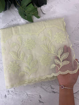 Khadi supernet saree with net applique borders MSH208 PastelGreen