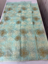 Semi organza saree with thread work - MSH910 PastelAquaBlue