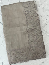 Semi tussar saree with applique borders MSH999 Taupe (1)