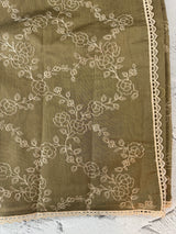 Blended tussar silk saree with embroidery- MSH158 DuskyOlive