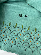 Kanta Handstitched Blended tussar silk saree MS15831