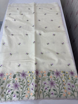 Mul chanderi embriodery saree with scalloped borders MSH176