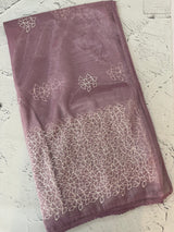 Glass tissue organza saree with embroidery MSF122 Lilac