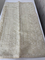 Premium Crush Organza saree with chikankari work- MCH378 Beige