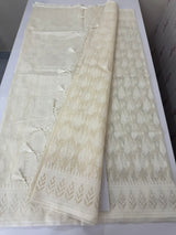 Fancy Net saree with thread work MSH271 - Ivory 2