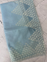 Soft Organza saree with embroidery and sequins borders - MCK286 PastelBlue
