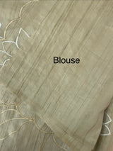 Blended tussar saree with applique work MTSS459