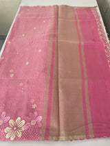 Soft Tissue kota embroidery saree MSK4660 Pink