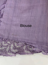 Semi tussar saree with cutwork MSHK566 Lavender