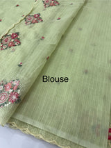 Premium Soft kota silk saree with embroidery MSS678- PastelGreen