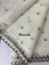 Kota silk saree embroidery MKS15452 - Offwhite