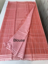 Soft organza saree with thread checks and sequence work MOS867(3) - Salmon