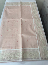 Mul chanderi cotton saree with organza applique borders MSH212 - PastelPeach
