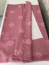 Semi Organza saree with embroidery - MSH375 DustyPink