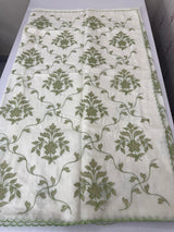 Mul chanderi tissue applique work saree MSH177