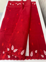 Kota Moonga checks Applique work saree MSH141(4)- Red
