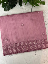 Semi tussar saree with cutwork MSHK566 OnionPink2