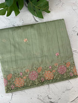 Blended tussar saree with cutwork border- MSHK695