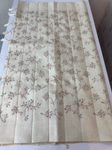 Blended tussar saree with cross stitch embriodery - MS8665 Cream