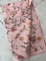 Silky kota saree with cross stitch embroidery MS9832 PastelPink