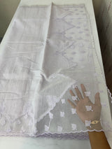 Khadi Linen saree with net applique borders MSH247 PaleLavender