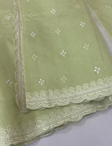 Chanderi cotton saree with embroidery - MSH4545 PistaGreen
