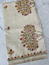 Blended semi tussar silk saree with embroidery MSJ679(1)