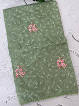 Soft kota checks saree with embroidery - MS7676