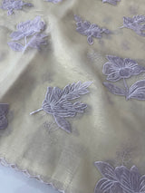 Shimmer Crush Organza saree with applique work MBS698