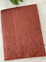 Crushed Matka Blended Tussar silk saree with embroidery MS4890