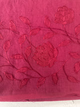 Mul chanderi saree with applique work MSH179 Burgundy