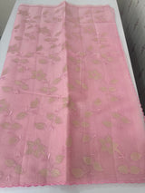 Viscose Organza saree with applique work-MSH238 PastelPink