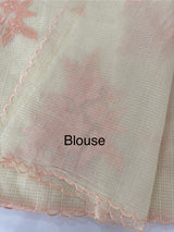 Kota Moonga checks Applique work saree MSH273 - Cream to Peach