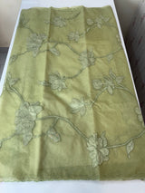 Organza saree with tissue applique work MMG62 - Dusky Green